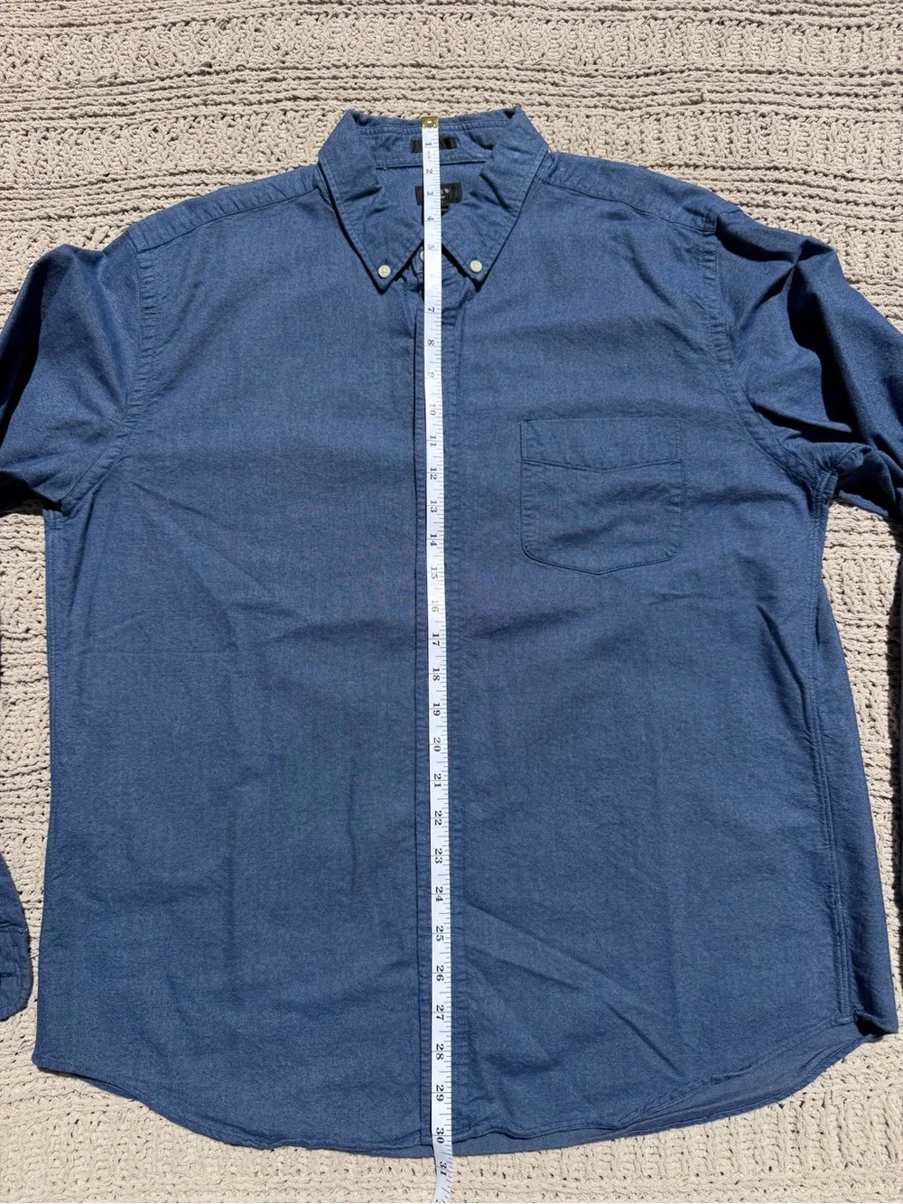 J. Crew Men's Oxford Long-Sleeve Button-Down Shirt in Deep Blue, Slim Fit